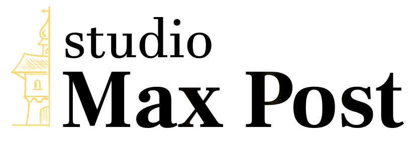 studio max post zwart geel